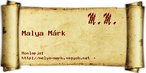 Malya Márk névjegykártya